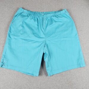 Denim & Co Shorts Mens 2X Blue Cotton Comfort Stretch Elastic Waist Lace Up Hem